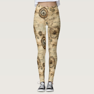 Leggings Grunge Rustic Steampunk Horloge (9)