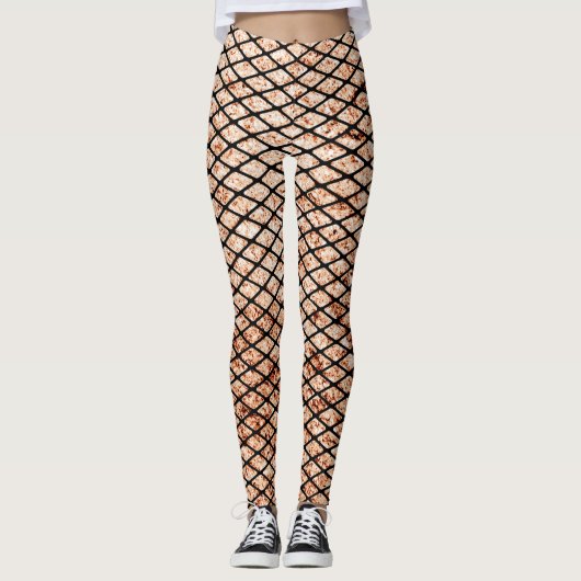Leggings Grungy Fishnets Texture (Devant)