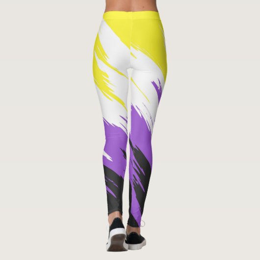 Leggings Grungy Funky ZigZag Abstrait Non-binary Pride Indi (Dos)