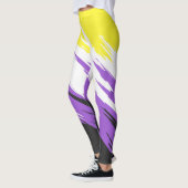 Leggings Grungy Funky ZigZag Abstrait Non-binary Pride Indi (Gauche)