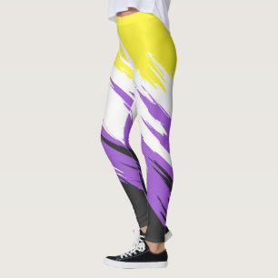 Leggings Grungy Funky ZigZag Abstrait Non-binary Pride Indi