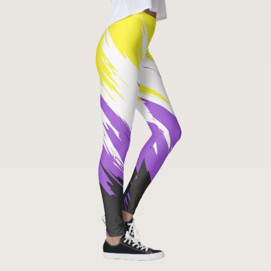 Leggings Grungy Funky ZigZag Abstrait Non-binary Pride Indi (Droite)