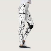Leggings Guêtres à l'encre noire d'éclaboussure (Droite)