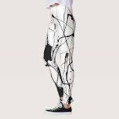 Leggings Guêtres à l'encre noire d'éclaboussure (Gauche)