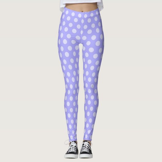 Leggings Guêtres à pois pourpres (Devant)
