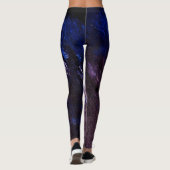 Leggings Guêtres abstraites bleues et noires de lavande de (Dos)
