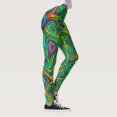 Leggings Guêtres abstraites colorées psychédéliques (Droite)