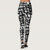 Leggings Guêtres abstraites noires et blanches (Dos)