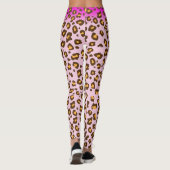 Leggings Guêtres animales roses de motif de léopard (Dos)