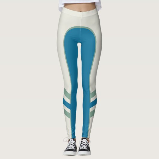 Leggings Guêtres apprivoisées par turquoise de bande (Devant)