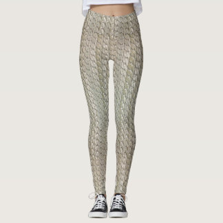 Leggings Guêtres argentées de peau de serpent de Faux