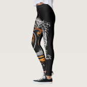 Leggings Guêtres asiatiques faites sur commande de dragon (Gauche)