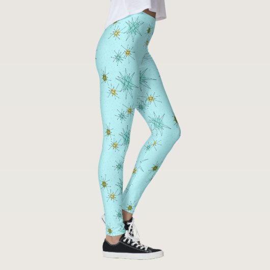 Leggings Guêtres atomiques bleues de Starbursts des oeufs (Droite)