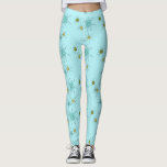 Leggings Guêtres atomiques bleues de Starbursts des oeufs<br><div class="desc">Les guêtres atomiques iconiques bleues de Starbursts des oeufs de ce Robin modèlent les starbursts atomiques iconiques de caractéristiques. C'est exact ! La vieille école, arrière - plan coloré par bleu des oeufs du merle avec des taches d'or est le contexte parfait pour la turquoise vibrante, le céleri calmant, et...</div>
