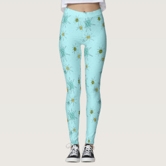 Leggings Guêtres atomiques bleues de Starbursts des oeufs