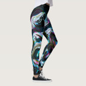 Leggings Guêtres au néon de tsunami conçues par Haydee (Droite)