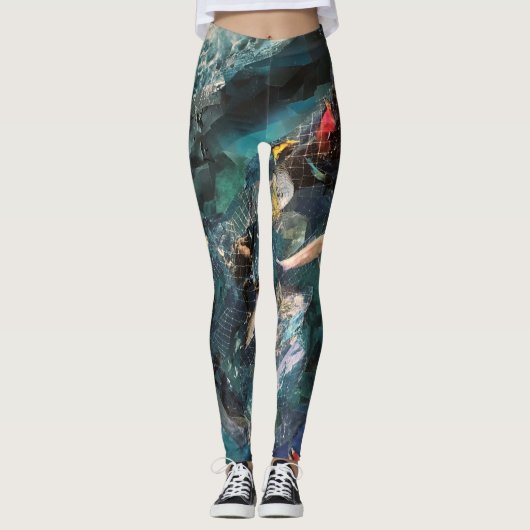 Leggings Guêtres avec le filet de pêche (Devant)