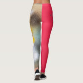 Leggings Guêtres avec le rouge et les copies de plume d'or (Dos)