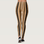 Leggings Guêtres beiges bronzages noires Brown de motif de (Dos)