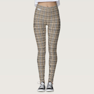 Leggings Guêtres beiges grises de plaid de COLLECTION de