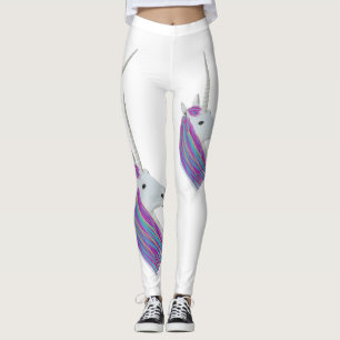 Leggings Guêtres blanches d'arc-en-ciel de licorne