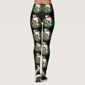 Leggings Guêtres blanches d'art de chien de boxeur de Noël (Dos)