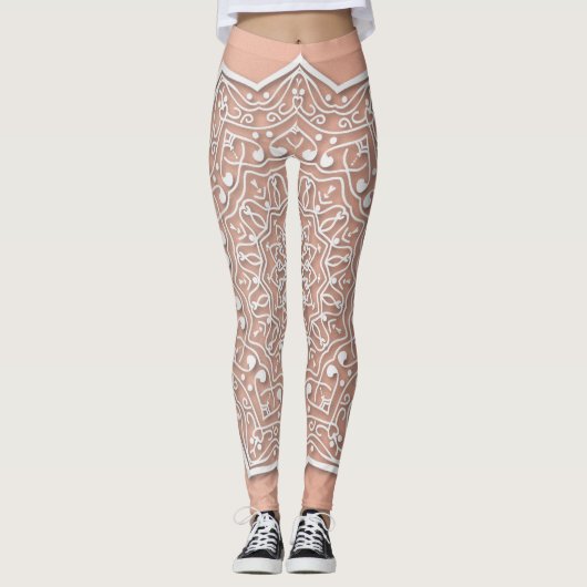 Leggings Guêtres blanches de dentelle (Devant)