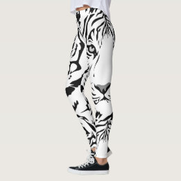 Leggings Guêtres blanches d'impression de tigre