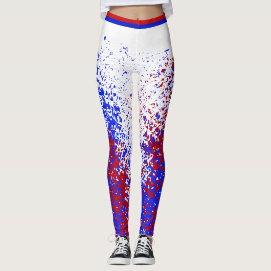 Leggings Guêtres BLANCHES et BLEUES ROUGES (Devant)