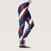 Leggings Guêtres blanches et bleues rouges de plaid (Droite)