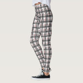 Leggings Guêtres blanches et rouges noires de plaid (Gauche)