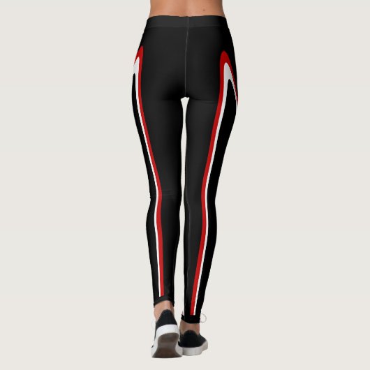 Leggings Guêtres blanches noires rouges (Dos)