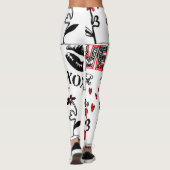 Leggings Guêtres blanches noires rouges de motif de (Dos)
