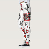 Leggings Guêtres blanches noires rouges de motif de (Gauche)