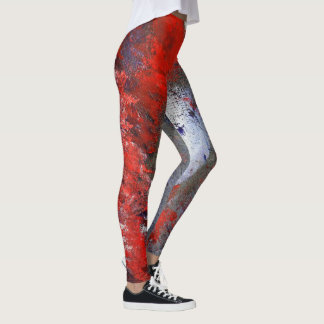 Leggings Guêtres blanches rouges d'abrégé sur bleu