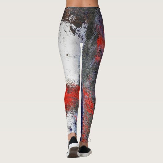 Leggings Guêtres blanches rouges de ll d'abrégé sur bleu (Dos)