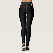 Leggings Guêtres blanches rouges noires (Dos)
