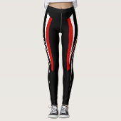 Leggings Guêtres blanches rouges noires (Devant)