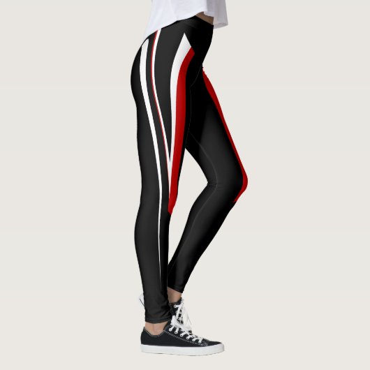 Leggings Guêtres blanches rouges noires (Droite)