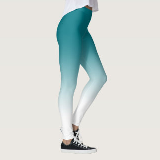 Leggings Guêtres blanches turquoises d'Ombre