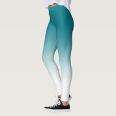 Leggings Guêtres blanches turquoises d'Ombre (Gauche)