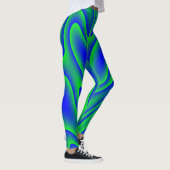 Leggings Guêtres bleu-vert de remous (Droite)