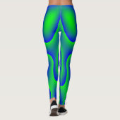 Leggings Guêtres bleu-vert de remous (Dos)