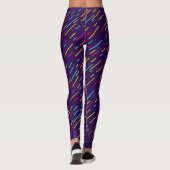 Leggings guêtres bleues avec les lignes colorées, (Dos)