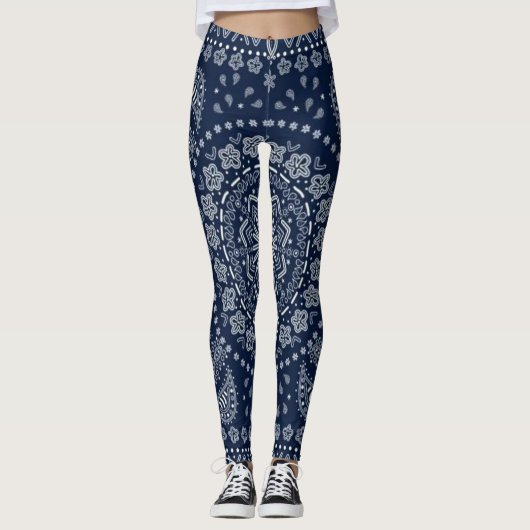Leggings guêtres bleues de bandana (Devant)