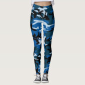 Leggings guêtres bleues de camo (Devant)