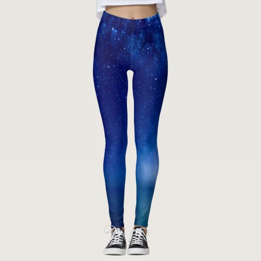 Leggings Guêtres bleues de coutume de ciel (Devant)