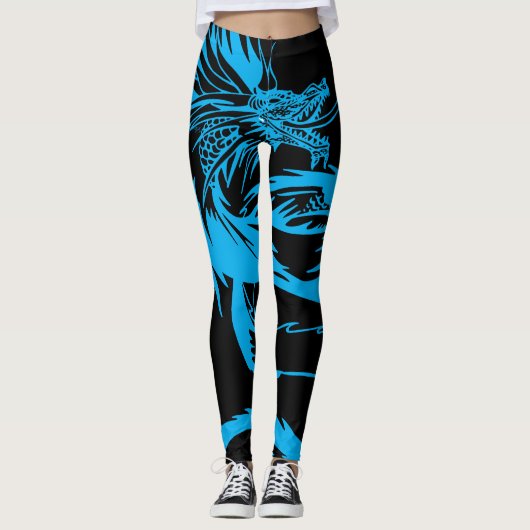 Leggings Guêtres bleues de dragons du cru RPG de cri (Devant)