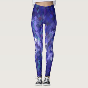 Leggings Guêtres bleues de motif de harlequin de