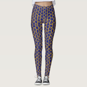 Leggings Guêtres bleues de nid d'abeilles